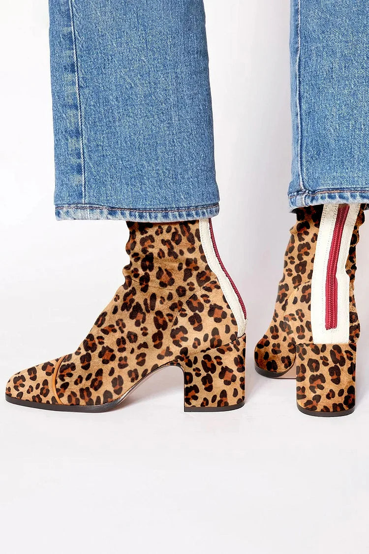 Sophie – Leopard-Print Ankle Boots