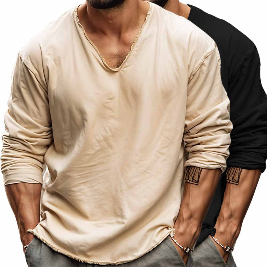 Rex - Men's Long Sleeve V-Neck T-Shirt