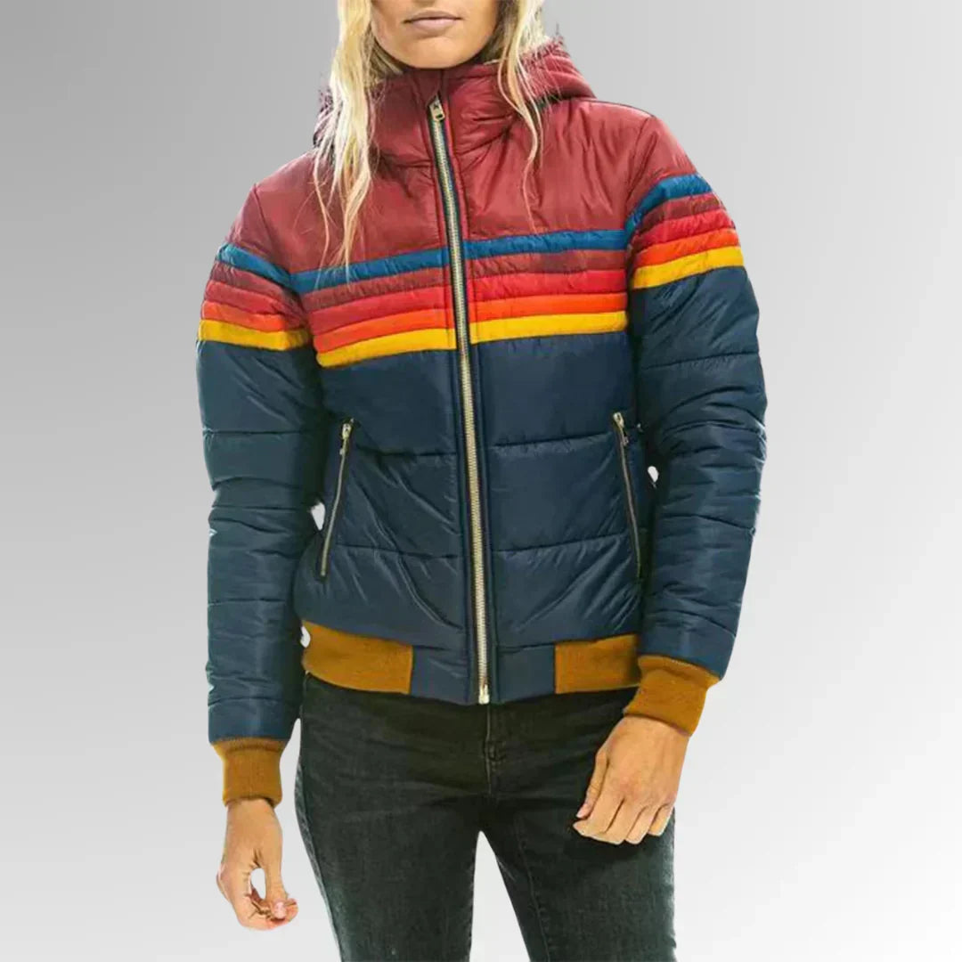 Léonie – Retro Striped Quilted Jacket