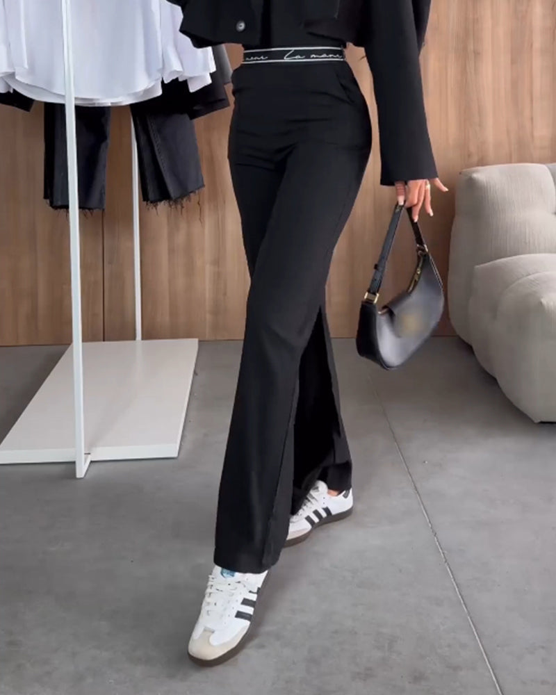 Elodie – Casual Straight-Leg Trousers with Zip Pockets