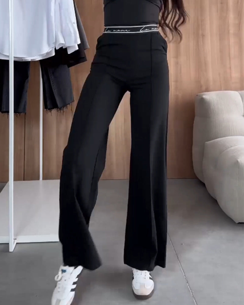 Elodie – Casual Straight-Leg Trousers with Zip Pockets