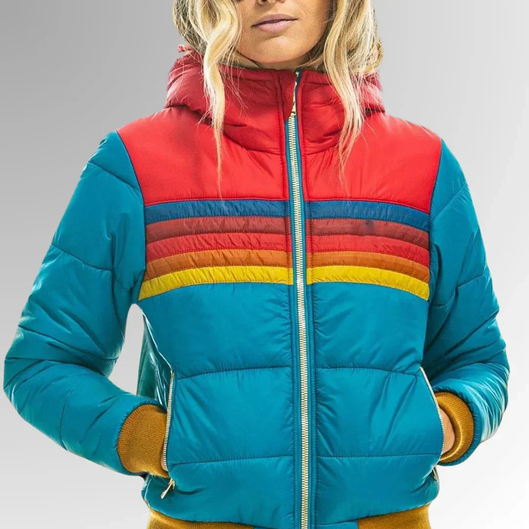 Léonie – Retro Striped Quilted Jacket