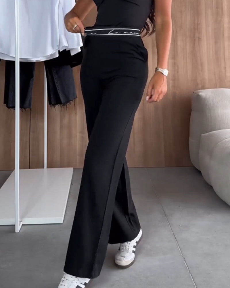 Elodie – Casual Straight-Leg Trousers with Zip Pockets