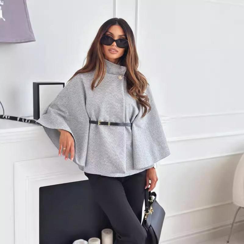 Lea – Chic Belted Jacket with Butterfly Sleeves