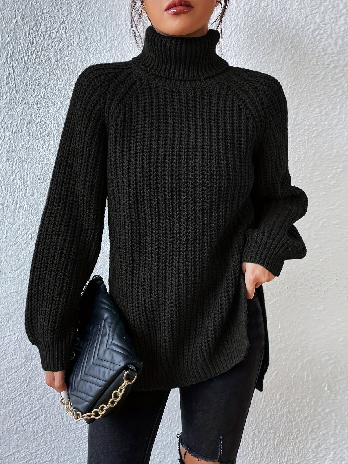 Jasmine – Elegant High Neck Jumper