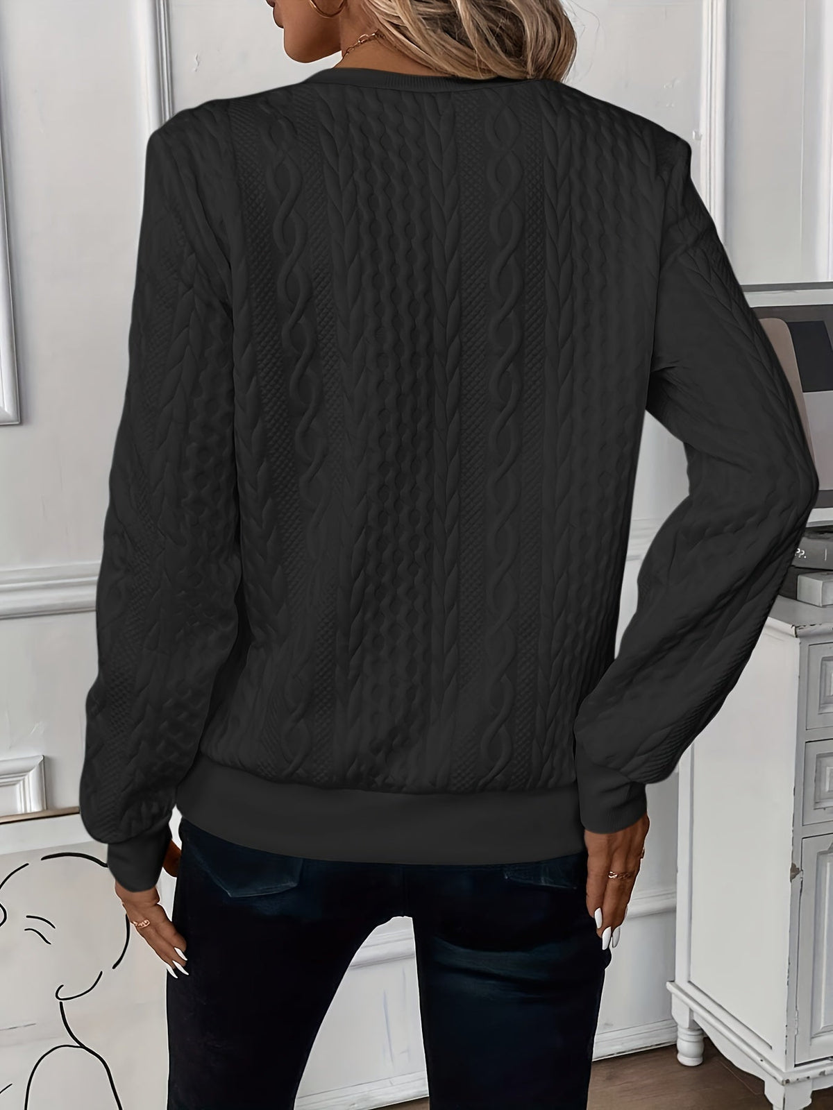 Beatrice – Zip-Up Cable Knit Jumper