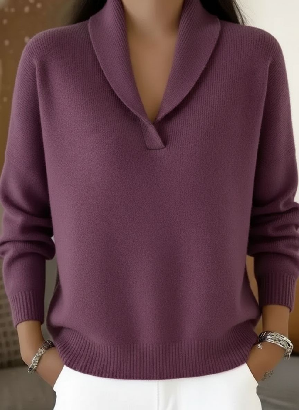 Larissa – Elegant V-Neck Jumper