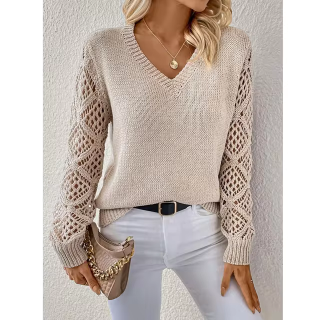 Victoria – Casual V-Neck Knit Jumper