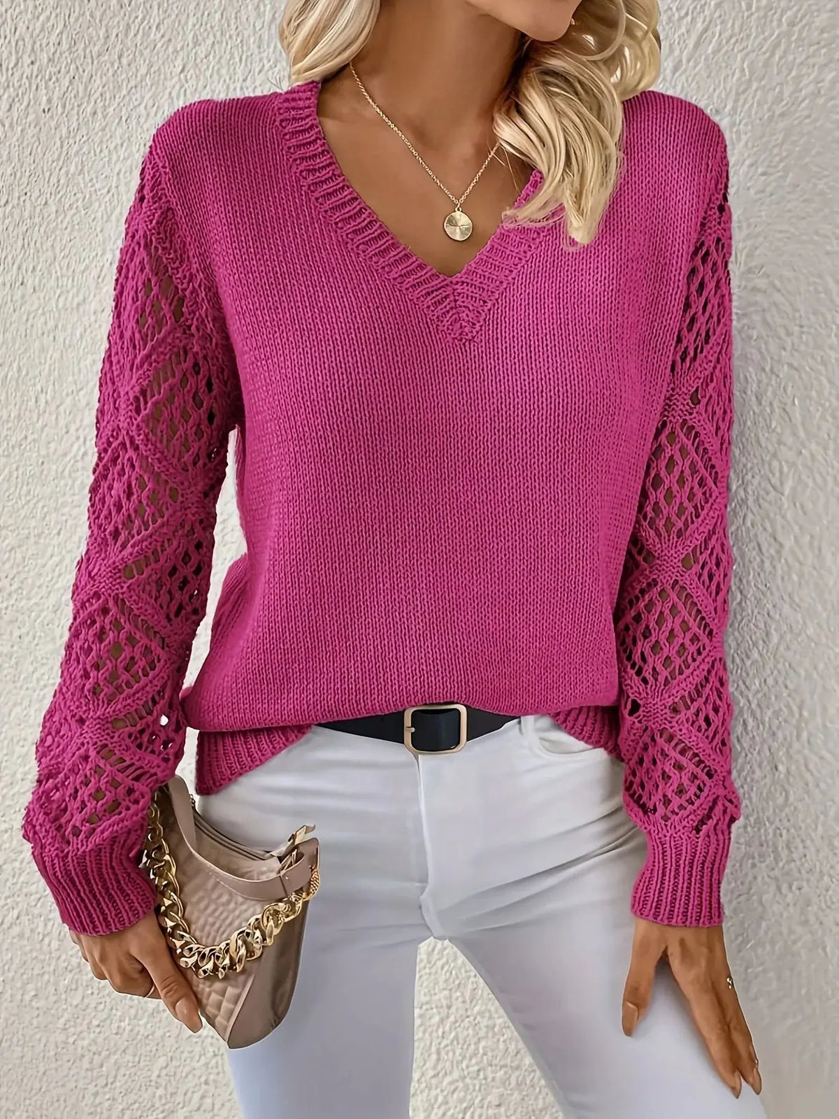 Victoria – Casual V-Neck Knit Jumper