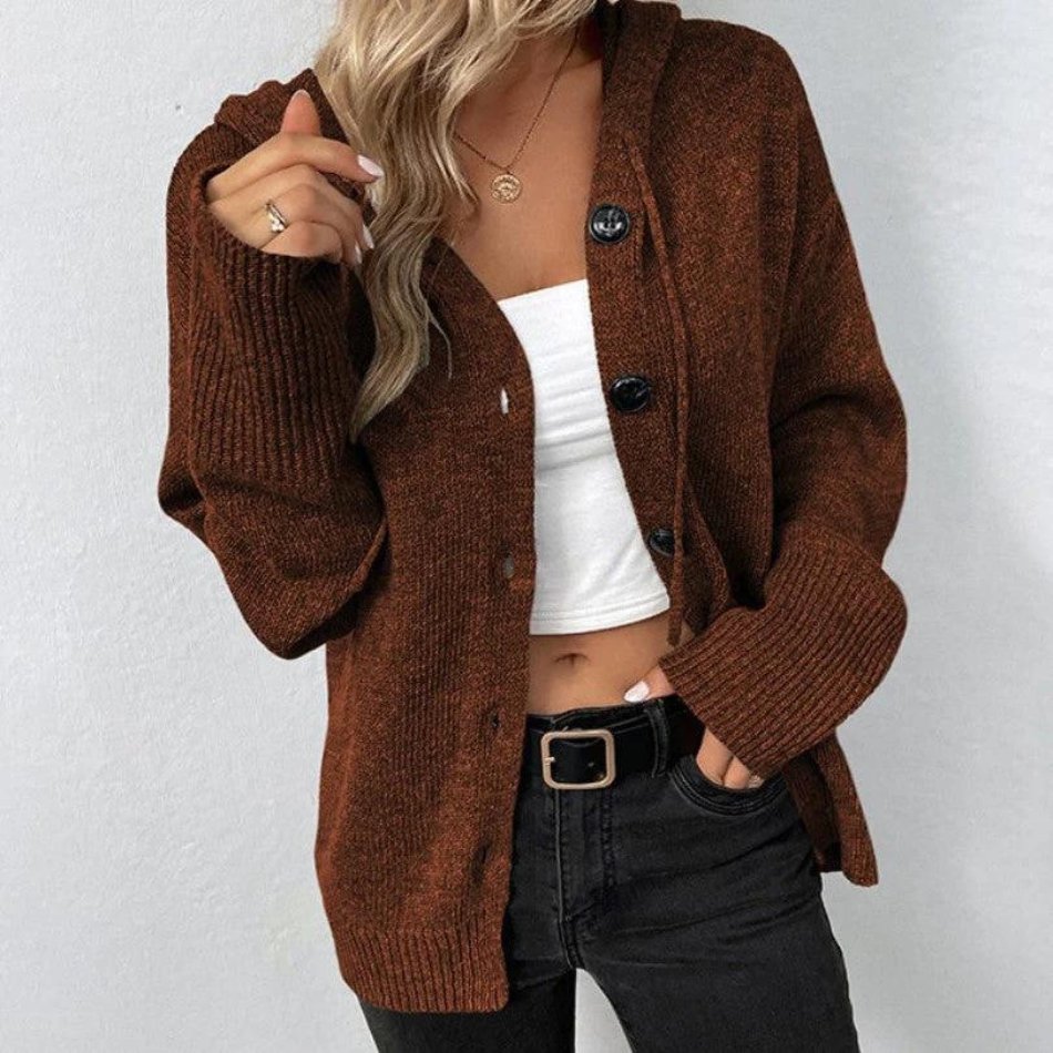 Mabel – Hooded Button Cardigan