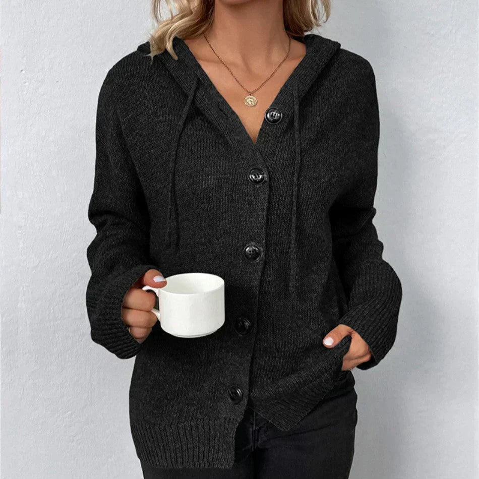 Mabel – Hooded Button Cardigan
