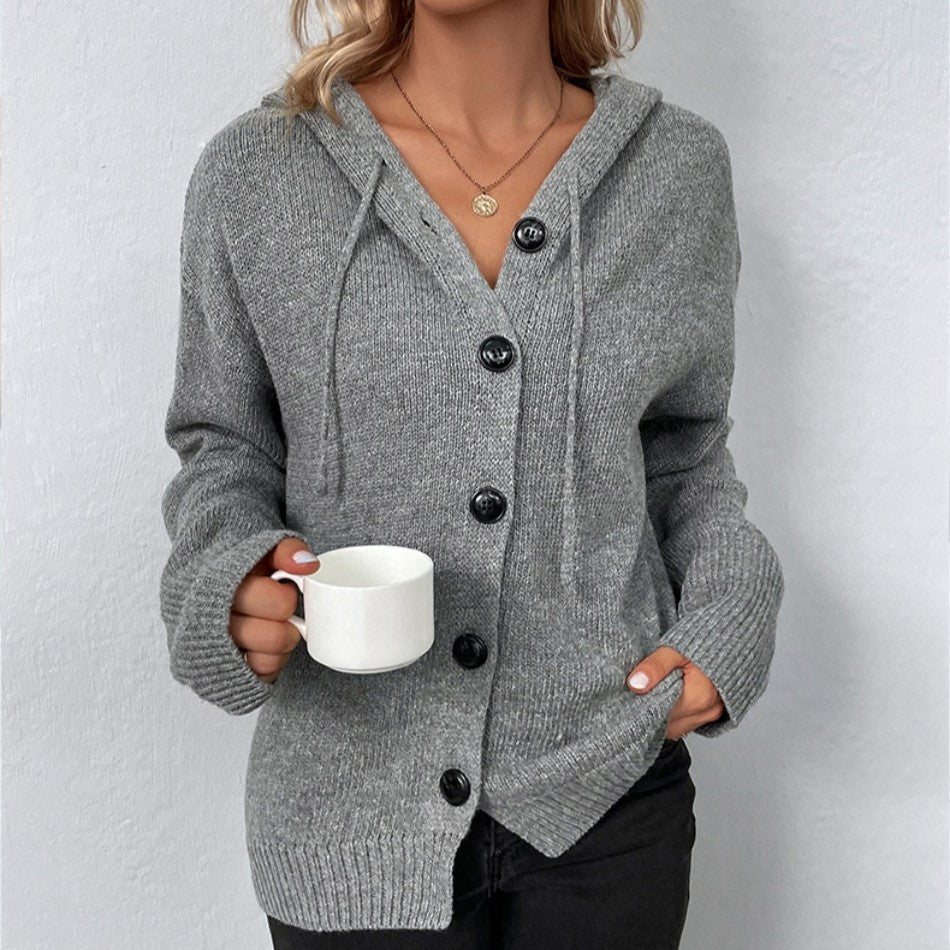 Mabel – Hooded Button Cardigan