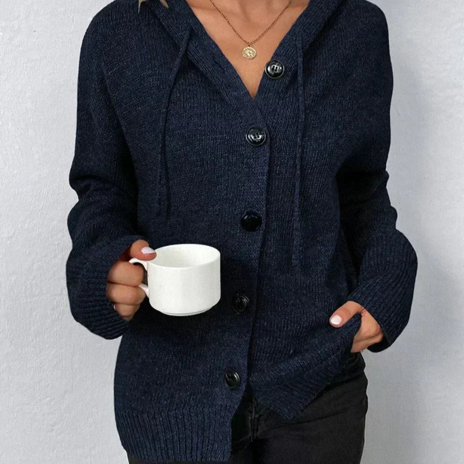 Mabel – Hooded Button Cardigan