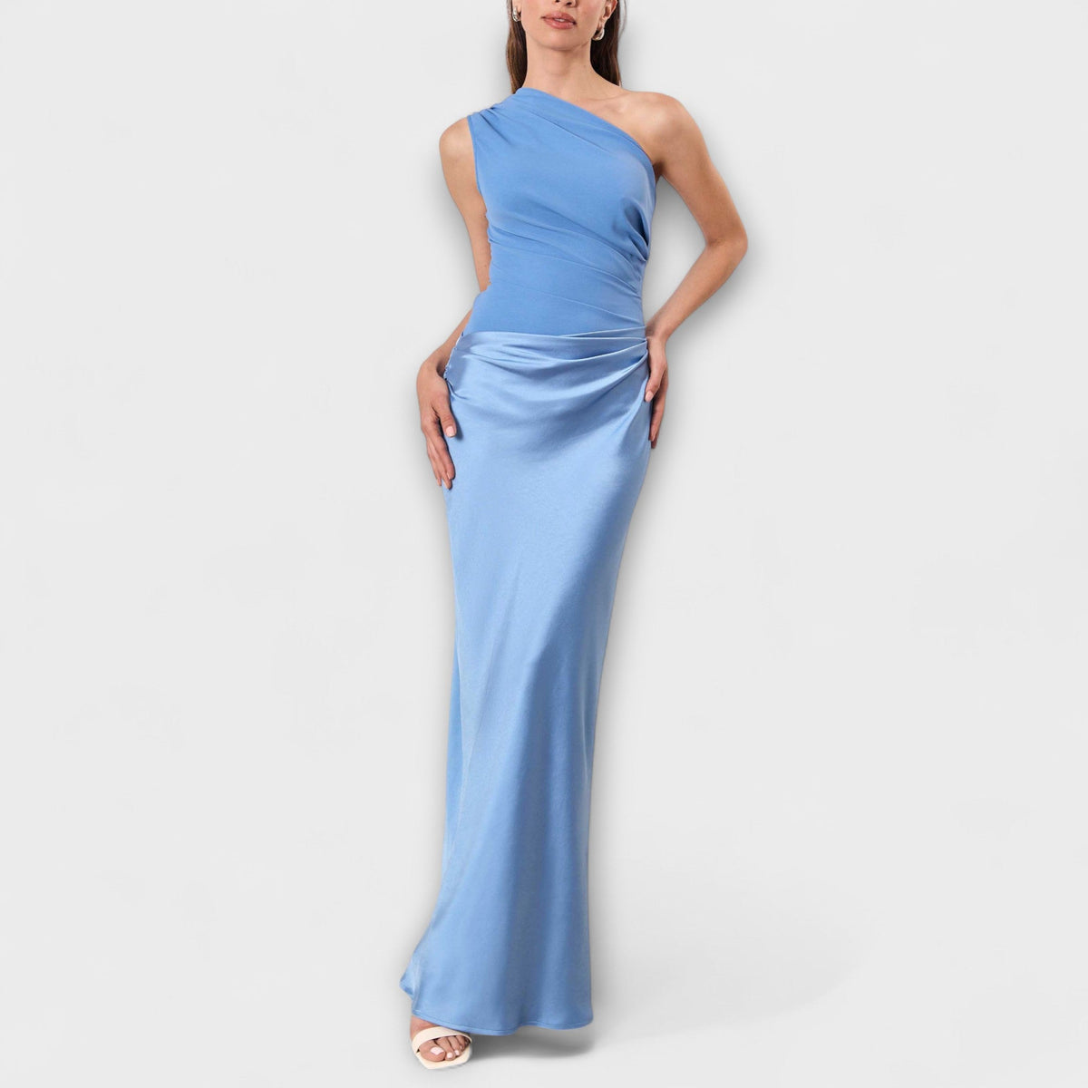 Beatrice – One-Shoulder Pleated Maxi Dress