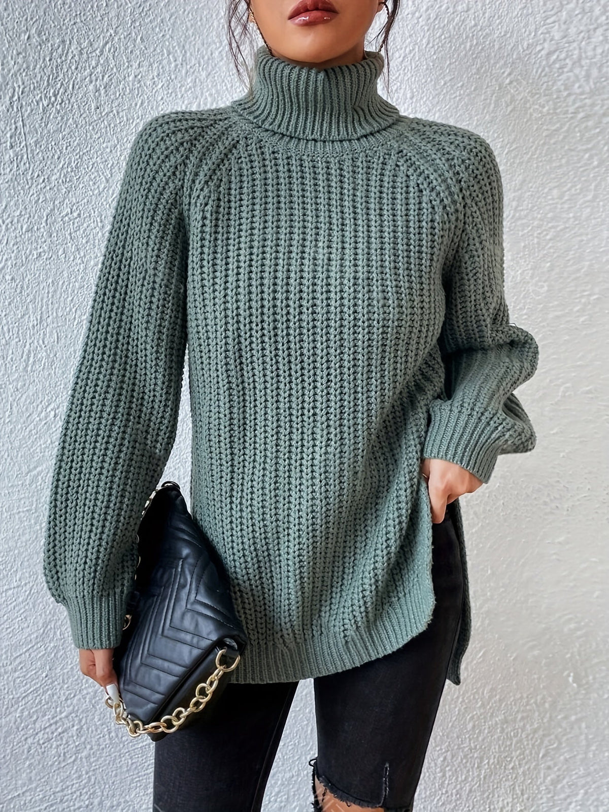 Jasmine – Elegant High Neck Jumper