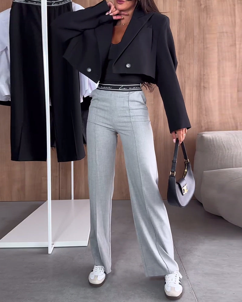 Elodie – Casual Straight-Leg Trousers with Zip Pockets