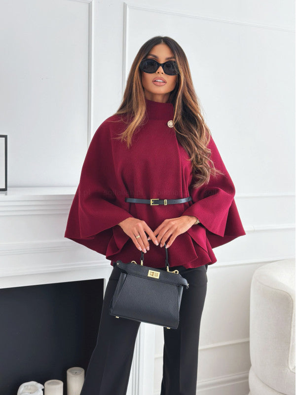 Lea – Chic Belted Jacket with Butterfly Sleeves