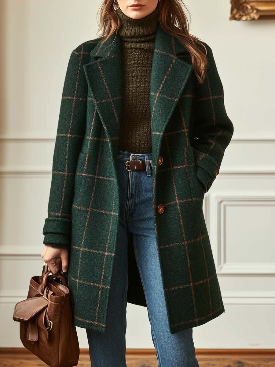 Charlynn – Timeless Checkered Coat