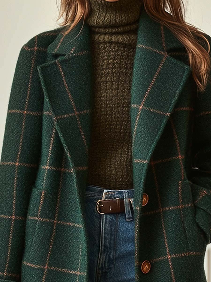 Charlynn – Timeless Checkered Coat