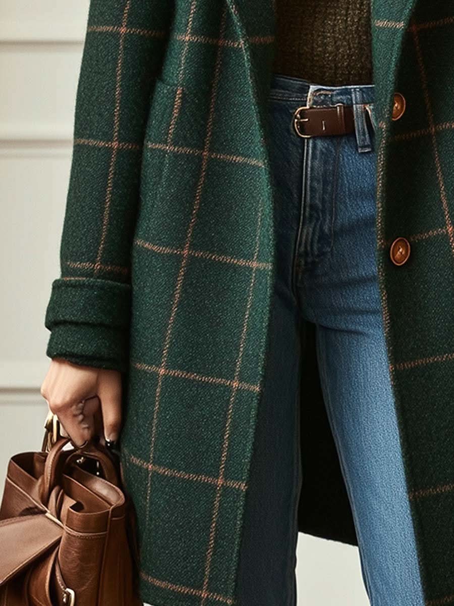 Charlynn – Timeless Checkered Coat